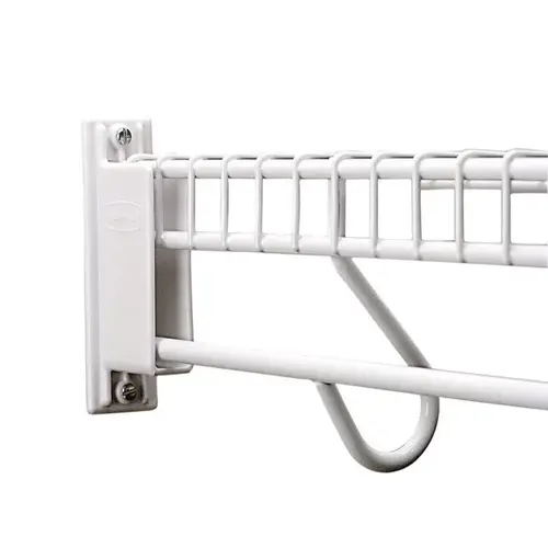 Free Slide Fast Set Wall/End Bracket 4.25" H X 1.125" W X 1.87" L Metal White