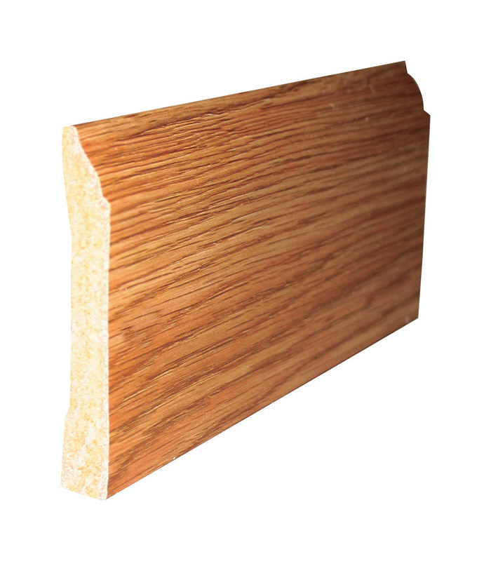 Inteplast Group 46320800806 632 Base Moulding, 8 ft L, 3-7/16 in W, 1/2 in Thick, Colonial Profile, Polystyrene Majestic Oak