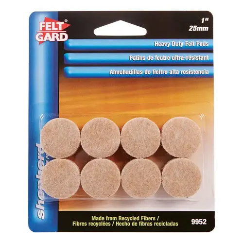 Protective Pad, Felt Cloth, Beige, 1 in Dia, Round - pack of 16 Protective Pad, Felt Cloth, Beige, 1 in Dia, Round - pack of 16