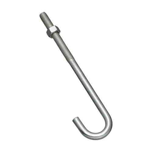 J-Bolt Zinc-Plated Silver Steel 7" L Zinc-Plated J-Bolt Zinc-Plated Silver Steel 7" L Zinc-Plated