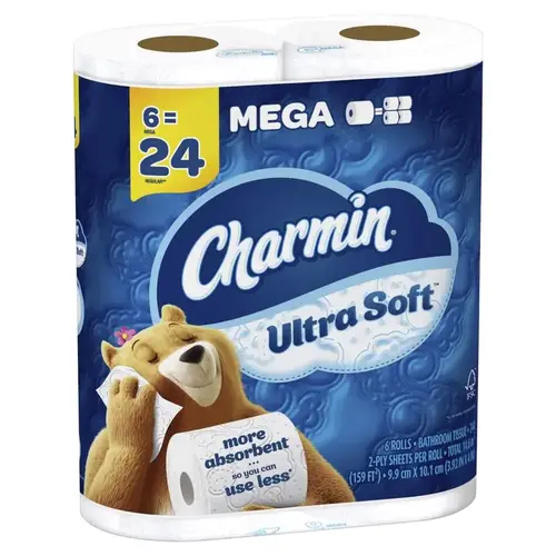Toilet Paper Ultra Soft 6 Rolls 244 sheet White Toilet Paper Ultra Soft 6 Rolls 244 sheet White