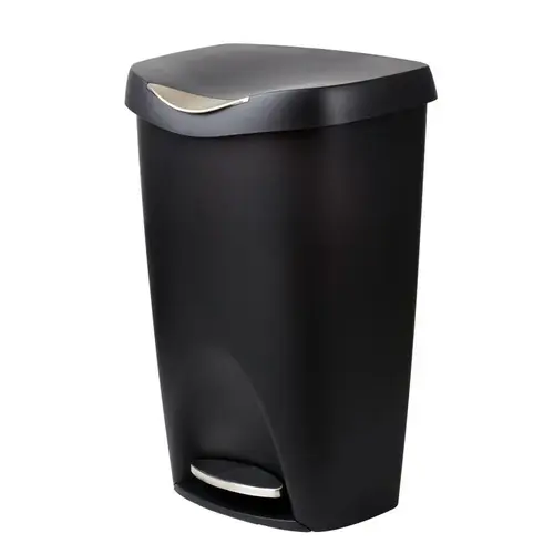 Wastebasket Brim 13 gal Black Plastic Step On Black Wastebasket Brim 13 gal Black Plastic Step On Black