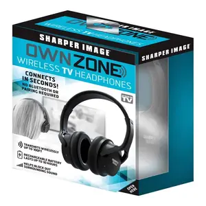 Sharper Image WN011112 TV Headphones Own Zone Wireless Over The Ear Black