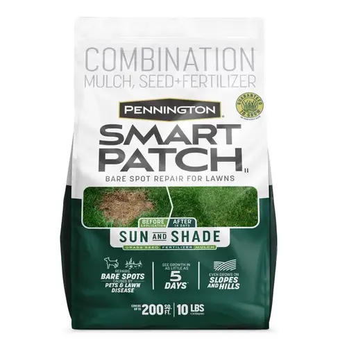 Seed/Fertilizer/Mulch Repair Kit Smart Patch Mixed Sun or Shade 10 lb Seed/Fertilizer/Mulch Repair Kit Smart Patch Mixed Sun or Shade 10 lb