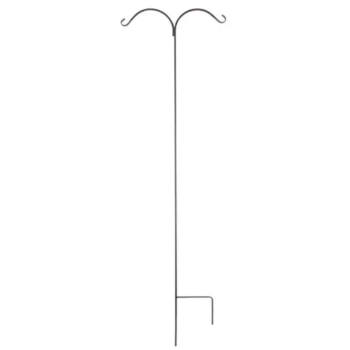 Plant Hook Black Wrought Iron 84" H Double Crook Powder Coated Plant Hook Black Wrought Iron 84" H Double Crook Powder Coated