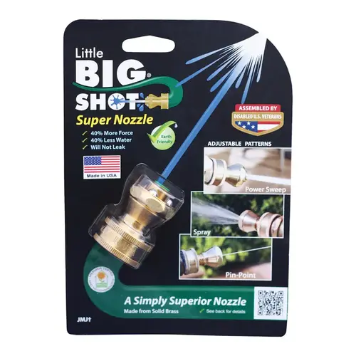 Hose Nozzle 3 Pattern Adjustable Continuous Brass Gold