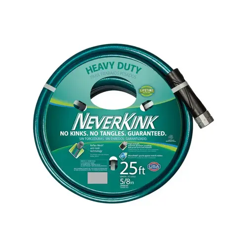 Garden Hose NeverKink 5/8" D X 25 ft. L Heavy Duty Green Green