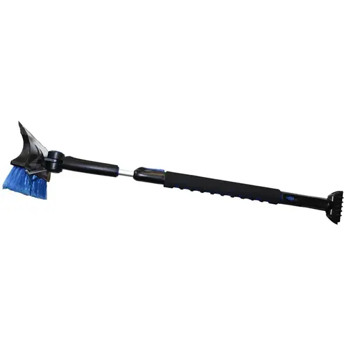 Rugg Snowbrush/Scraper, Plastic/Polyester Blade, Aluminum Handle, Telescopic Handle, Black/Blue, 45 in OAL Rugg Snowbrush/Scraper, Plastic/Polyester Blade, Aluminum Handle, Telescopic Handle, Black/Blue, 45 in OAL