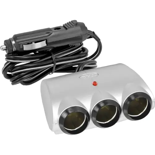 Triple Socket 12 V Black/Silver Black/Silver Triple Socket 12 V Black/Silver Black/Silver