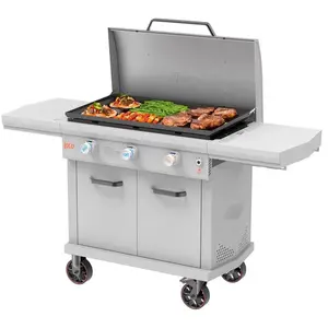 LoCo LCG3ST3C36 Outdoor Griddle with Hood 3 Burner Liquid Propane Gray Gray