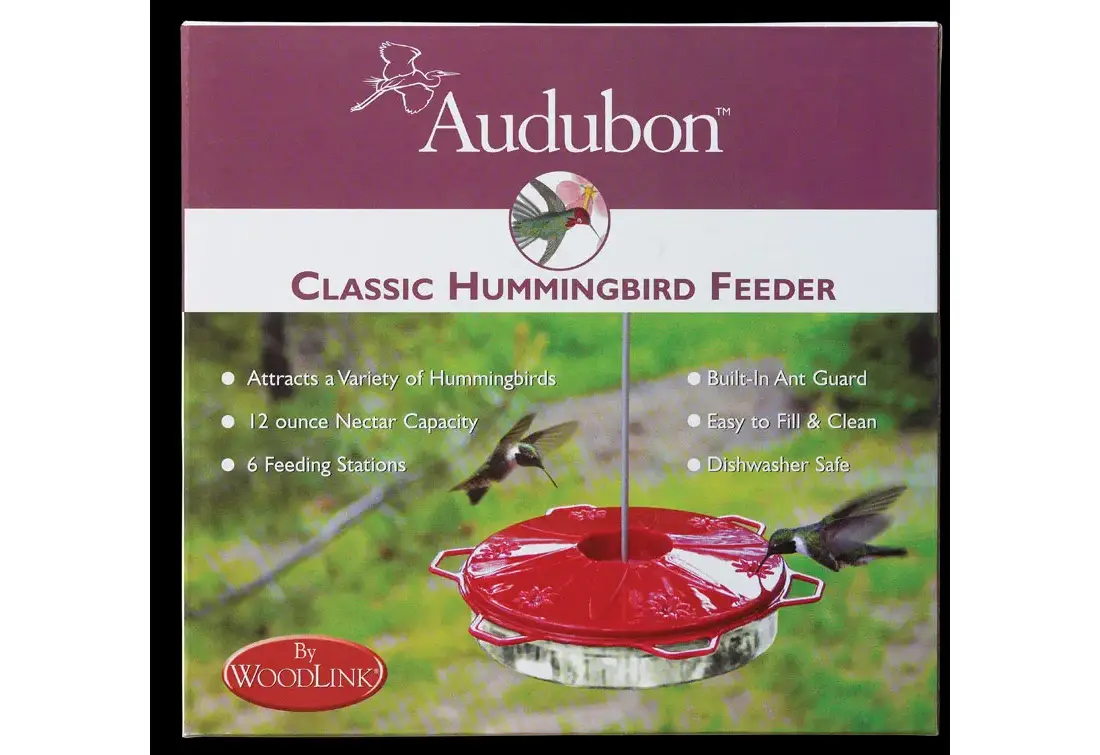 Audubon NAH1 Bird Feeder Hummingbird 12 oz Plastic Hummingbird 6