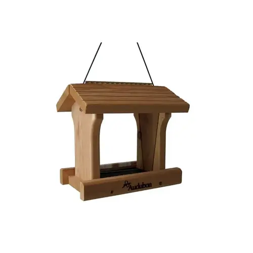 Bird Feeder Wild Bird 3 lb Wood Hopper Brown