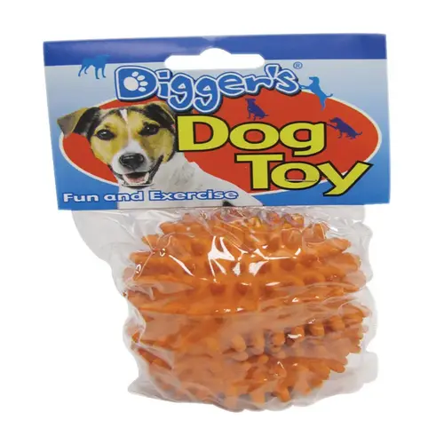 Ball Dog Toy Digger's Orange Needle Ball Latex Medium Orange