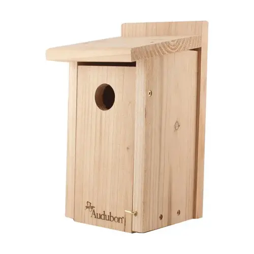 Bird House 12" H X 6.4" W X 6.4" L Red Cedar Brown Wood