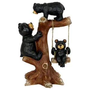 Exhart 15230-RS Garden Statue Resin Multi-color 14" Bear Family Multi-color