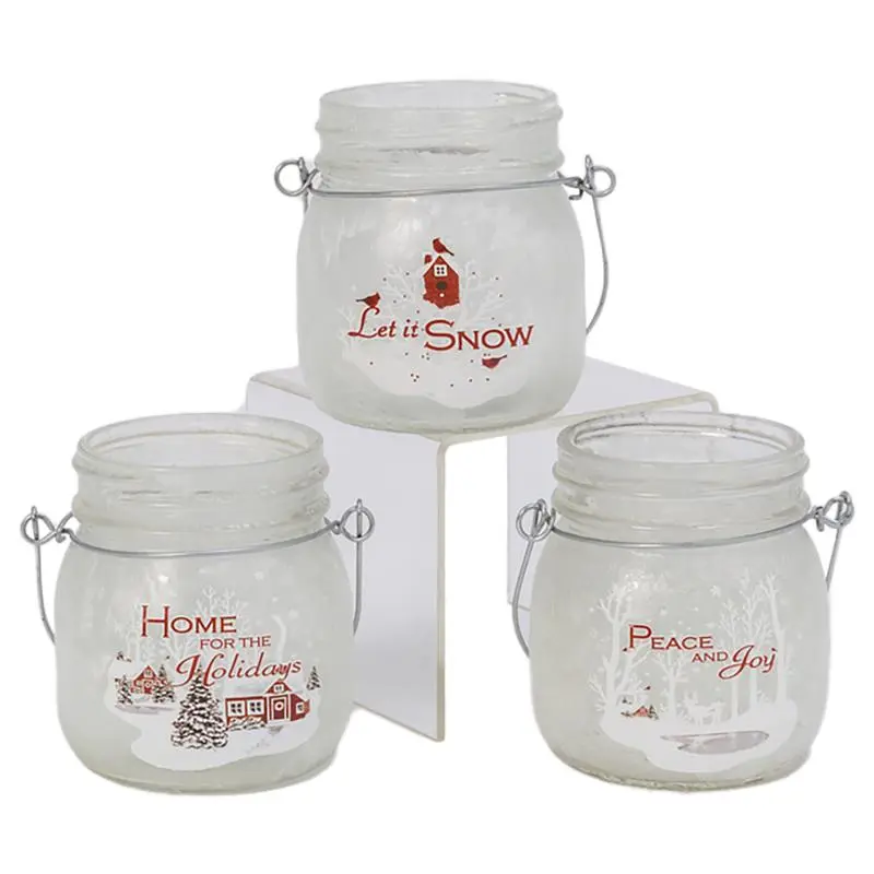 Gerson Indoor Christmas Decor Red/White Winter Scene Luminaries Red/White - pack of 8 2530460-XCP8