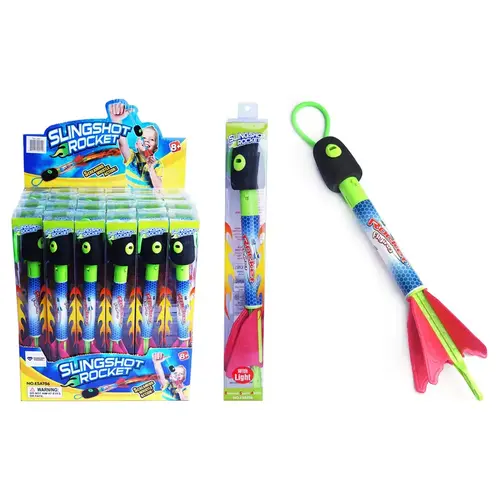 Light Up Sling Shot Rocket Assorted - pack of 24