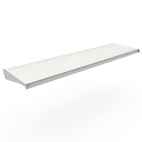 DL Style Shelf 1" H X 48" W X 13" L Powder Coated Cool White Powder Coated DL Style Shelf 1" H X 48" W X 13" L Powder Coated Cool White Powder Coated