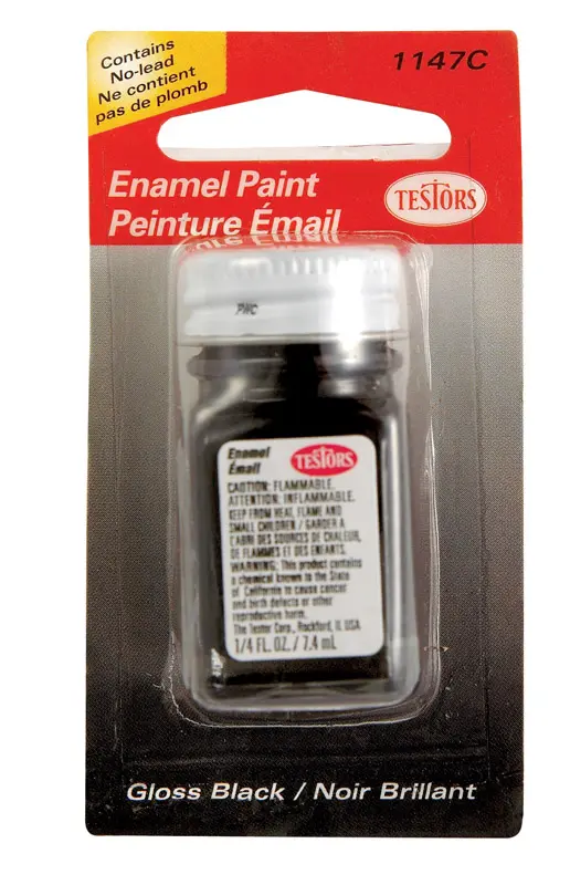 Testors Hobby Paint Gloss Black 0.25 oz Black - pack of 6 1147C-2-XCP6