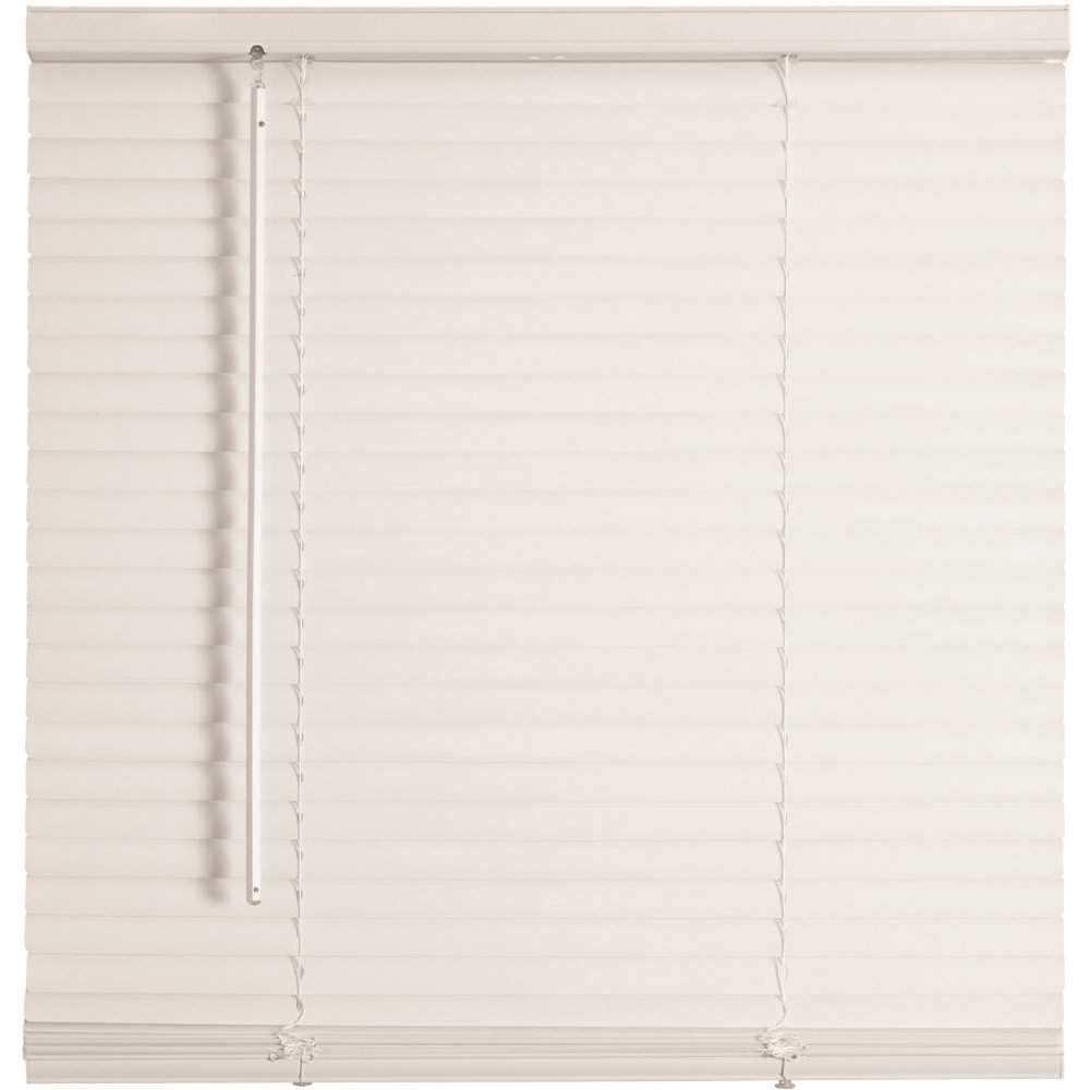 Champion 527370 TruTouch White Cordless Light Filtering Vinyl Mini Blinds with 1 in. Slats 27 in. W x 64 in. L