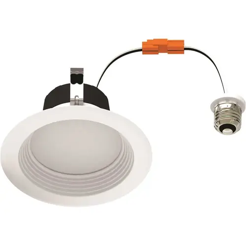4 in. 8-Watt Selectable CCT Integrated LED Recessed Light Deep Baffle Downlight Trim Wet Loc CEC Compliant Dim White