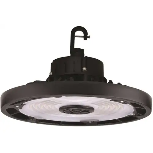 1 ft. 250-Watt Equivalent 100-Watt Integrated LED Dimmable Black Round UFO High Bay Light Fixture CCT & Lumen Selectable Color/Finish Family