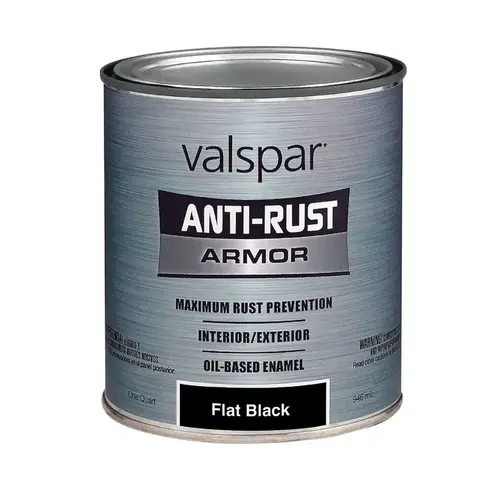 Rust Prevention Paint Anti-Rust Armor Indoor and Outdoor Flat Black Oil-Based Enamel 1 qt Black Rust Prevention Paint Anti-Rust Armor Indoor and Outdoor Flat Black Oil-Based Enamel 1 qt Black