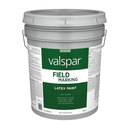 044.0000.008 Latex Field Marking Paint, Flat, White, 5 gal, Pail