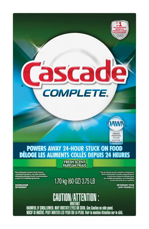 CASCADE Dishwasher Detergent Complete Fresh Scent Powder 60 oz - pack of 6 3700095788-XCP6 CASCADE Dishwasher Detergent Complete Fresh Scent Powder 60 oz - pack of 6 3700095788-XCP6