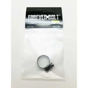 FOREVERBOLT FBBLKMHCLP6P1 Hose Clamp 7/16" to 25/32" SAE 6 Mini Clamp Black Stainless Steel Band Black