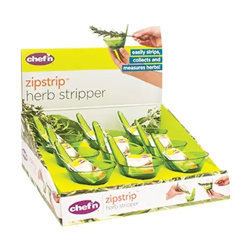 Herb Stripper Chef'n Zipstrip 2-1/2" W X 3" L Green Plastic Green Herb Stripper Chef'n Zipstrip 2-1/2" W X 3" L Green Plastic Green