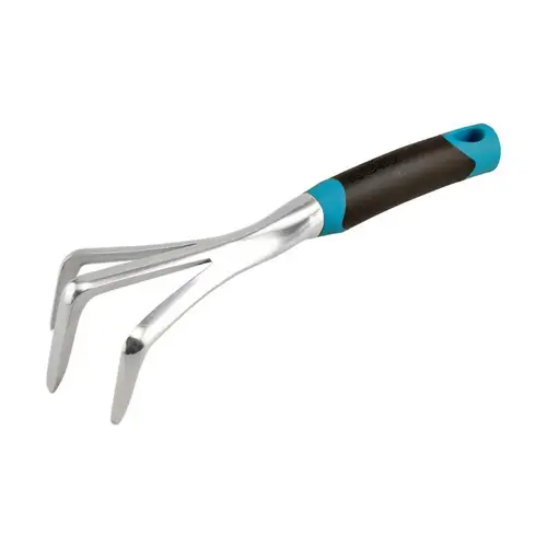Hand Cultivator Dig 3 Tine Aluminum 5" Poly Handle Blue