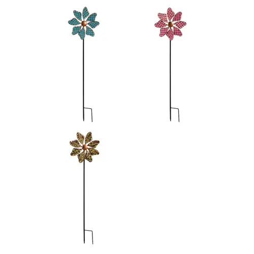 Outdoor Garden Stake Multicolored Iron 33" H Multicolored Outdoor Garden Stake Multicolored Iron 33" H Multicolored