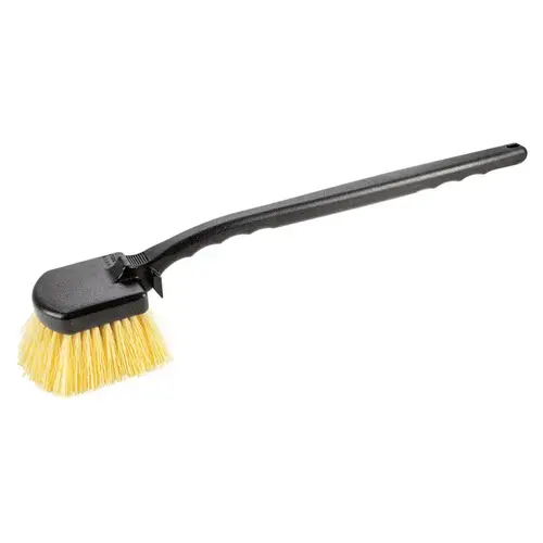 Gong Brush 4" W Hard Bristle 20" Plastic Handle Black/Brown