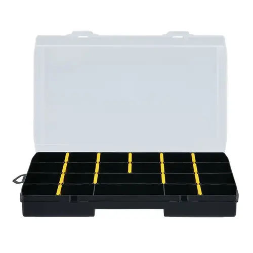 Black/Yellow Plastic 22-Compartment Tool Organizer Multicolored