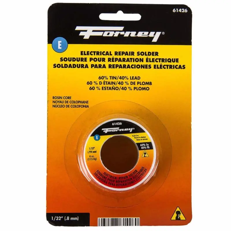 Forney Rosin Core Solder Wire 4 oz 0.03 D Tin/Lead 60/40 61426 Forney Rosin Core Solder Wire 4 oz 0.03 D Tin/Lead 60/40 61426