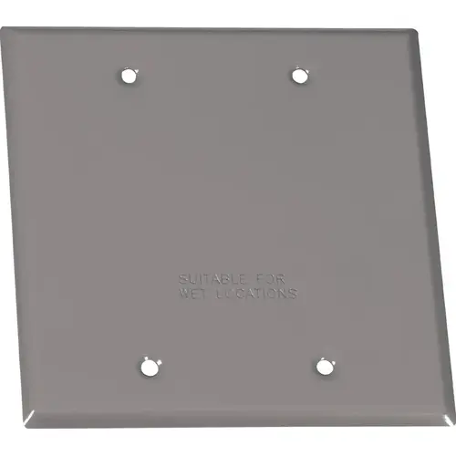 Flat Box Cover Square Steel 2 gang Wet Locations Gray Flat Box Cover Square Steel 2 gang Wet Locations Gray
