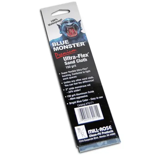 Sanding Cloth Blue Monster Ulta-Flex 8" L X 2" W 150 Grit Aluminum Oxide Blue Sanding Cloth Blue Monster Ulta-Flex 8" L X 2" W 150 Grit Aluminum Oxide Blue