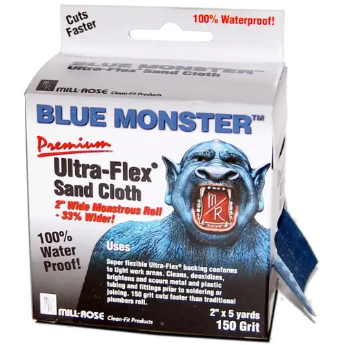 Sanding Cloth Blue Monster Ultra-Flex 5 yd L X 2" W 150 Grit Aluminum Oxide Sanding Cloth Blue Monster Ultra-Flex 5 yd L X 2" W 150 Grit Aluminum Oxide