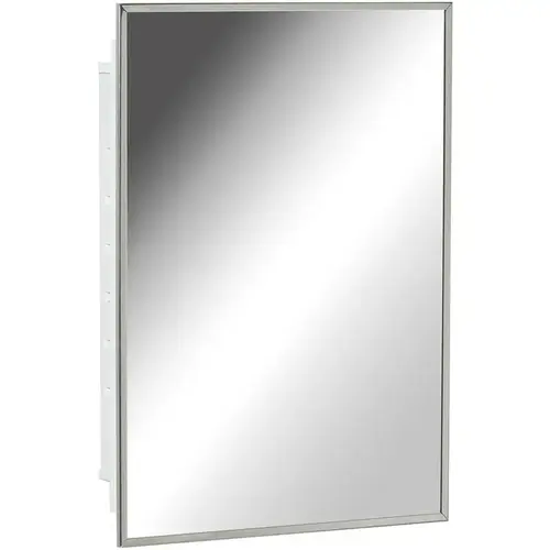 Medicine Cabinet, 16-5/16 in OAW, 4-1/2 in OAD, 22-1/8 in OAH, Steel, White, Stainless Steel, 2-Shelf Medicine Cabinet, 16-5/16 in OAW, 4-1/2 in OAD, 22-1/8 in OAH, Steel, White, Stainless Steel, 2-Shelf