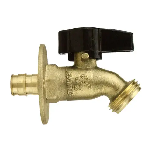 Garden Hose Bibb, 1/2 x 3/4 in Connection, PEX x MGHT, Brass Body