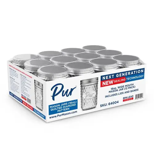 Diamond Mason Jar Wide Mouth 16 oz Diamond Mason Jar Wide Mouth 16 oz