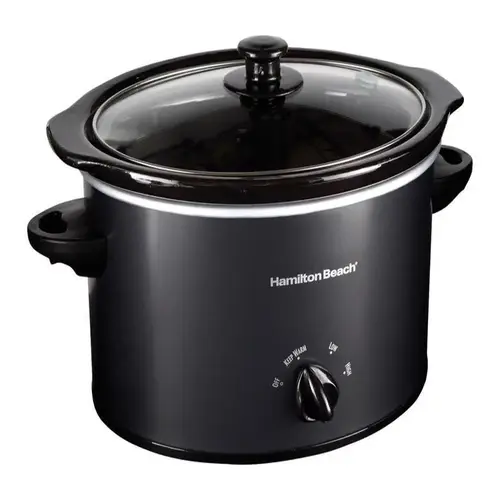 Slow Cooker 3 qt Black Stoneware Matte