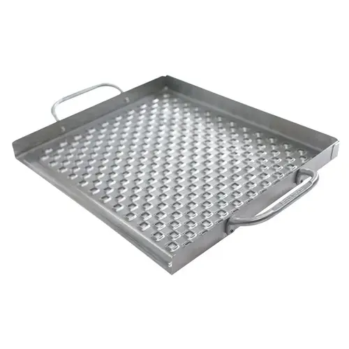 11 In. W. x 16 In. L. Stainless Steel Grill Topper Tray Silver 11 In. W. x 16 In. L. Stainless Steel Grill Topper Tray Silver