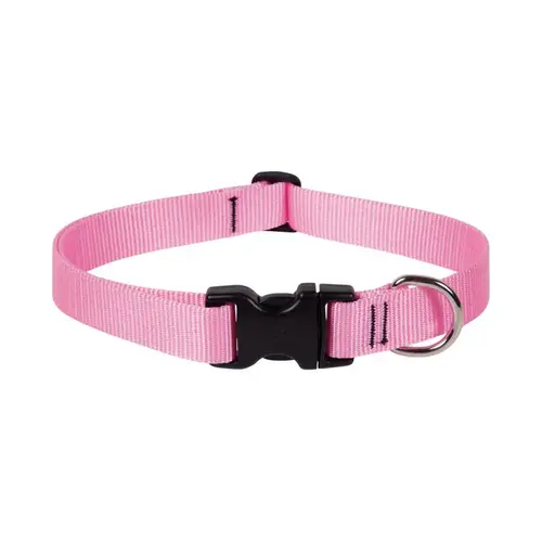 Adjustable Collar Basic Solids Pink Pink Nylon Dog Pink