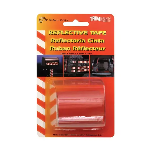 Reflective Tape 2" W X 24" L Red Red