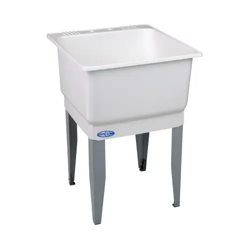 Laundry Tub Utilatub 23" W X 25" D Single Polypropylene White Laundry Tub Utilatub 23" W X 25" D Single Polypropylene White