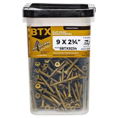 Wood Screws No. 9 S X 2-3/4" L Star Bronze 5 lb Bronze Wood Screws No. 9 S X 2-3/4" L Star Bronze 5 lb Bronze