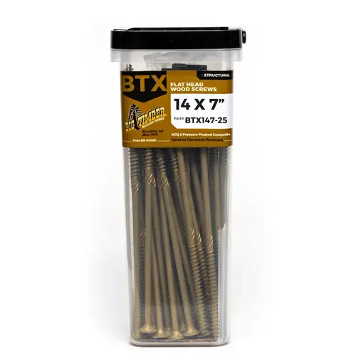 #14 x 7 In. Bronze Star Drive Flat Head Wood Screw (25 Ct.) #14 x 7 In. Bronze Star Drive Flat Head Wood Screw (25 Ct.)