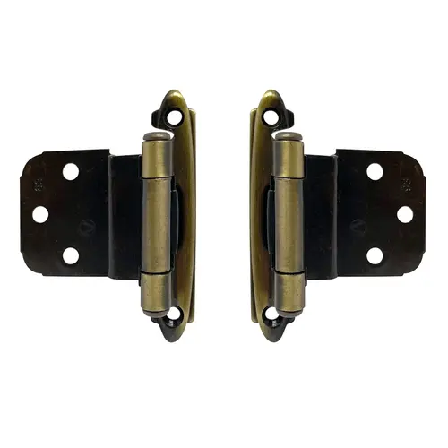 3/8" Self-Closing Inset Face Frame Cabinet Door Hinge Antique Brass Pair 3/8" Self-Closing Inset Face Frame Cabinet Door Hinge Antique Brass Pair